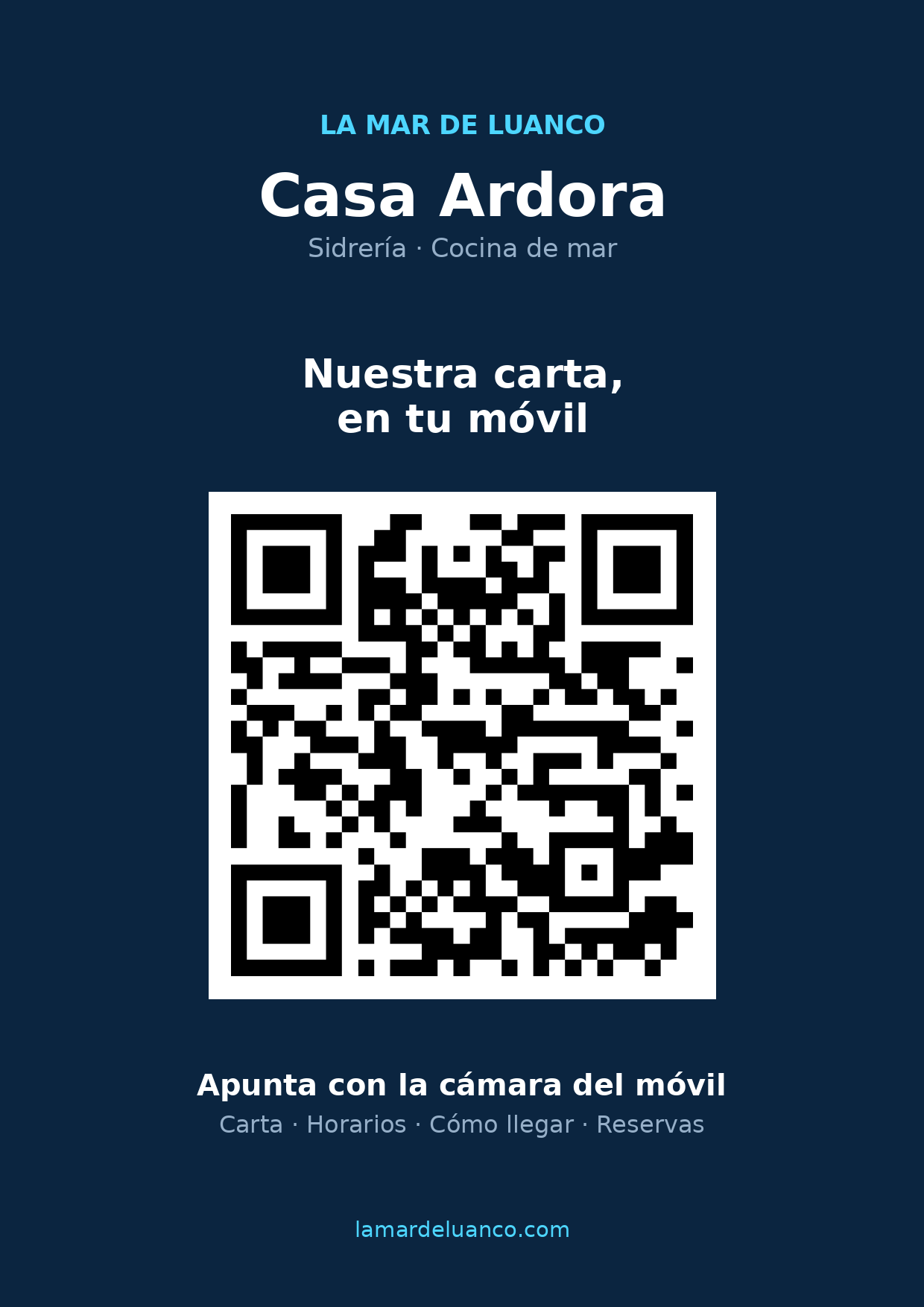 Cartel de escaparate con QR